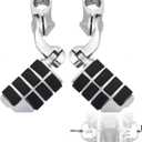FOVPLUE 1.25" Highway Footpegs, Short Angled Adjustable Highway Pegs w/Mounts for Harley Touring Street Glide Electra Glide Road King Softail CVO Dyna Trike VRSC Sportster w/1-1/4" Engine Guard,#2