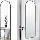 SCWF-GZ 47x14 Mirror Full Length Back Door Hanging or Wall Mounted Aluminum Metal Frame Arch Mirrors for Entryway Bedroom Bathroom Dressing Living Room 47 14 inch Black