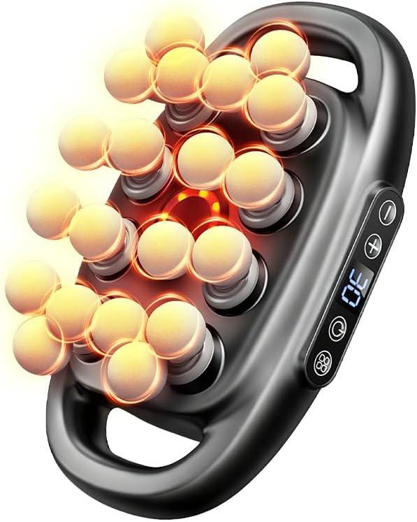 20 Head Massage Gun Deep Tissue - 2026 Upgrade 20-Drive Back Muscle Massager with 3 Modes & 30 Intensities, Portable Quiet Percussion Massager for Legs, Waist, Back, Neck, Buttocks Muscles Pain Relief (Black)