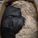 NEWBULIG 37.4x37.4 Inch Dog Bed Large Sized Dog, Donut Shape Cat Beds for Indoor Cats with Washable, Anti-Slip, Faux Fur (Brown)