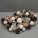 Christmas Wool Felt Balls Christmas DIY Garland Felt Balls for Crafts Hanging Decorations for Home and Party (Brown)