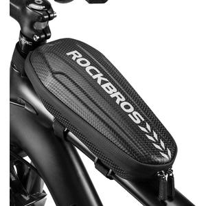 ROCKBROS Top Tube Bike Bag Bike Front Frame Bag EVA Bicycle Bag Bike Accessories Pouch Storage Pack Water Resistant Bike Phone Bag Below 6.2"/6.5" for Mountain Road Bike (Large-1.5L)