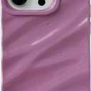 Caseative for iPhone 14 Pro Case,Water Ripple Pattern Curly Wave Shape Soft Phone Case (Purple)