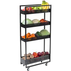 Heavy Duty Rolling Cart with Shelves & Locking Wheels | Multi-Level Kitchen Utility Cart or Food Trolley for Storage, Serving, & Organization | Kitchen Shelfs with Wheels by Luttan