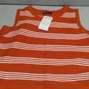 PRETTYGARDEN Summer Dresses for Women 2026 Casual Sleeveless Hollow Out Knit Side Slit Striped Beach Vacation Midi Dress (Medium, Rust Red)