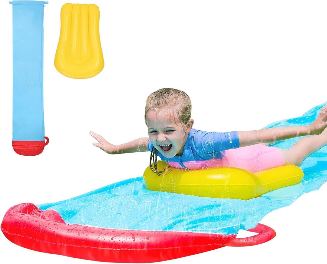 ELEMARA 19.1 ft Inflatable Water Slide，Advanced Sprinkler System Splash Pool & 24.8" Bodyboard for Backyard，Outdoor Water Park Summer Fun for Kids, Teens