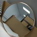 28x36 Bronze Framed Mirror, Brushed Bronze Metal Bathroom Vanity Mirror for Wall, Modern Rectangle Mirror, Rounded Corner, Anti-Rust, Tempered Shatterproof (Horizontal/Vertical)