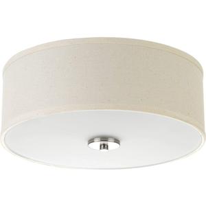 Progress Lighting P3713-09 Inspire Two-Light Flush Mount, Brushed Nickel (Flush Mount - 13x13x 5.5 in)