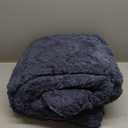 Electric Heated Throw Blanket - Faux Fur Sherpa 50"x60" Fast Heating Bed Blankets Throw with 6 Heating Levels & 4 Hours Auto Off, Over-Heat Protection ETL, Navy Blue