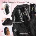 QGZ 20" Wavy Ponytail Extension, Claw Clip Ponytail Hair Extension, Natural Synthetic Hairpiece for Women Daily Use(Black Brown)