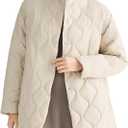 Orolay CHIIONE Womens Quilted Puffer Jacket Winter Coat Lightweight Warm Jackets Oversized Button Puffer Coat with Pockets (X-Large, Beige)