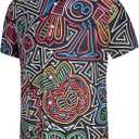 KYKU Mexico Shirt for Men Funny Beach Shirts Hawaiian Button Down Short Sleeve (Black, XXL)