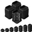 Heavy Duty Sofa Risers 3.7 Inch, Industrial-Grade Desk Raise Blocks for Couch, Table, Bed, Refrigerator, Washing Machine  Anti-Slip, Shock Absorbing, Quiet, Supports up to 4000 lbs(Black)