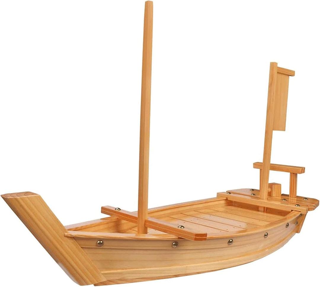 Wooden Sushi Boat Serving Tray, 31.5 inch Sushi Plate for Restaurant Plates Commercial, Extra Large Sushi Tray Serving Boat Plate for Restaurantware or Home