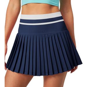 Heathyoga Pleated Tennis Skirt with Pockets for Women Tennis Skort for Woman High Waisted Golf Skirts Athletic Skirt Navy Blue, Small