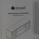 Modern Farmhouse Entertainment Center with Sliding Glass Doors & Storage, 58 Barn Door TV Stand for Bedroom, Media Console Supporting 32-65" TVs for Living Room (Light Oak), Media Console Table