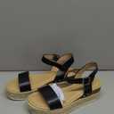 DREAM PAIRS Women's Platform Espadrilles Wedge Sandals, Comfortable Open Toe One Band Sandals for Women Dressy Casual Summer (7, Black)