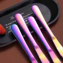 Rainbow Steak Knife Set, Kyrtaon Colorful Serrated Knife, Titanium Mutil-color Plating Stainless Steel Sharp Knives Set, Dinner Knifes Set of 8, Dishwasher Safe Sturdy And Easy To Clean