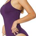 baleaf Women's Athletic Training Adjustable Strap One Piece Swimsuit (Purple, L)