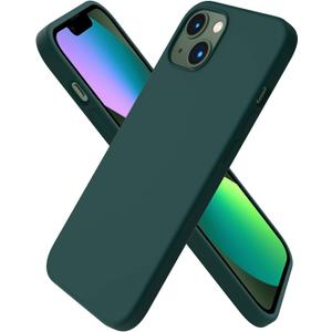 ORNARTO Compatible with iPhone 13 Case 6.1, Slim Liquid Silicone 3 Layers Full Covered Soft Gel Rubber Phone Case Protective Cover 6.1 Inch-Olive Green