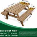 Sunflower Wooden Picnic Table Cover with Bench Covers, Rustic Summer Floral Farmhouse Outdoor Camping Essentials 6FT 3PCS Fitted Rectangle RV Must Haves Tablecloth with Drawstring Bag, 72x30 inches