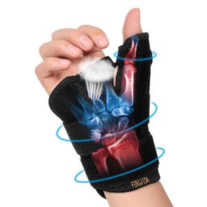 Thumb Brace - Carpal Tunnel Wrist Brace Relief and Tendinitis Arthritis Sprained, Thumb Spica Splint Wrist Support to Night Sleep, Treat Trigger Splint Sprain Relieve Pain - Stabilizer Fit Left and Right Hands (Black)