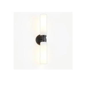 2 Light Black Bathroom Light Fixture Over Mirror, Modern Farmhouse Bathroom Vanity Lights with Milky White Frosted Glass Shade, Wall Sconce for Bathroom Mirror Hallway Cabinet Bedroom Porch
