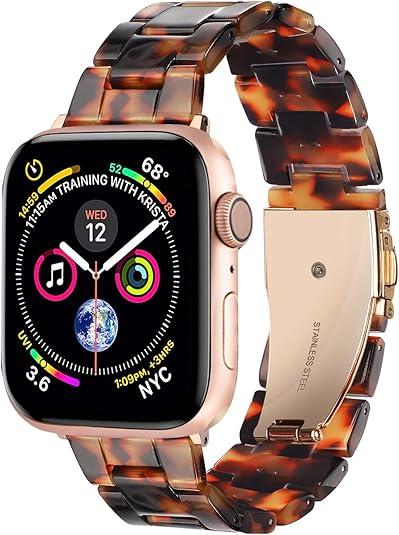 HOPO Compatible With Apple Watch Band 38mm/40mm/41mm/42mm/44mm/45mm/46mm/49mm Resin Strap Bracelet Wristband Lightweight Replacement For iWatch Bands Series Ultra 11 10 9 8 7 6 5 4 3 2 1 SE for Women