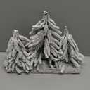 alfyng Mini Tabletop Christmas Tree, 3 pcs Connected Artificial Snow Frost Flocked Xmas Tree, 10.6Inch Miniature Pine Desktop Christmas Xmas Tree with Wooden Base for Dining Table Home Christmas Dcor