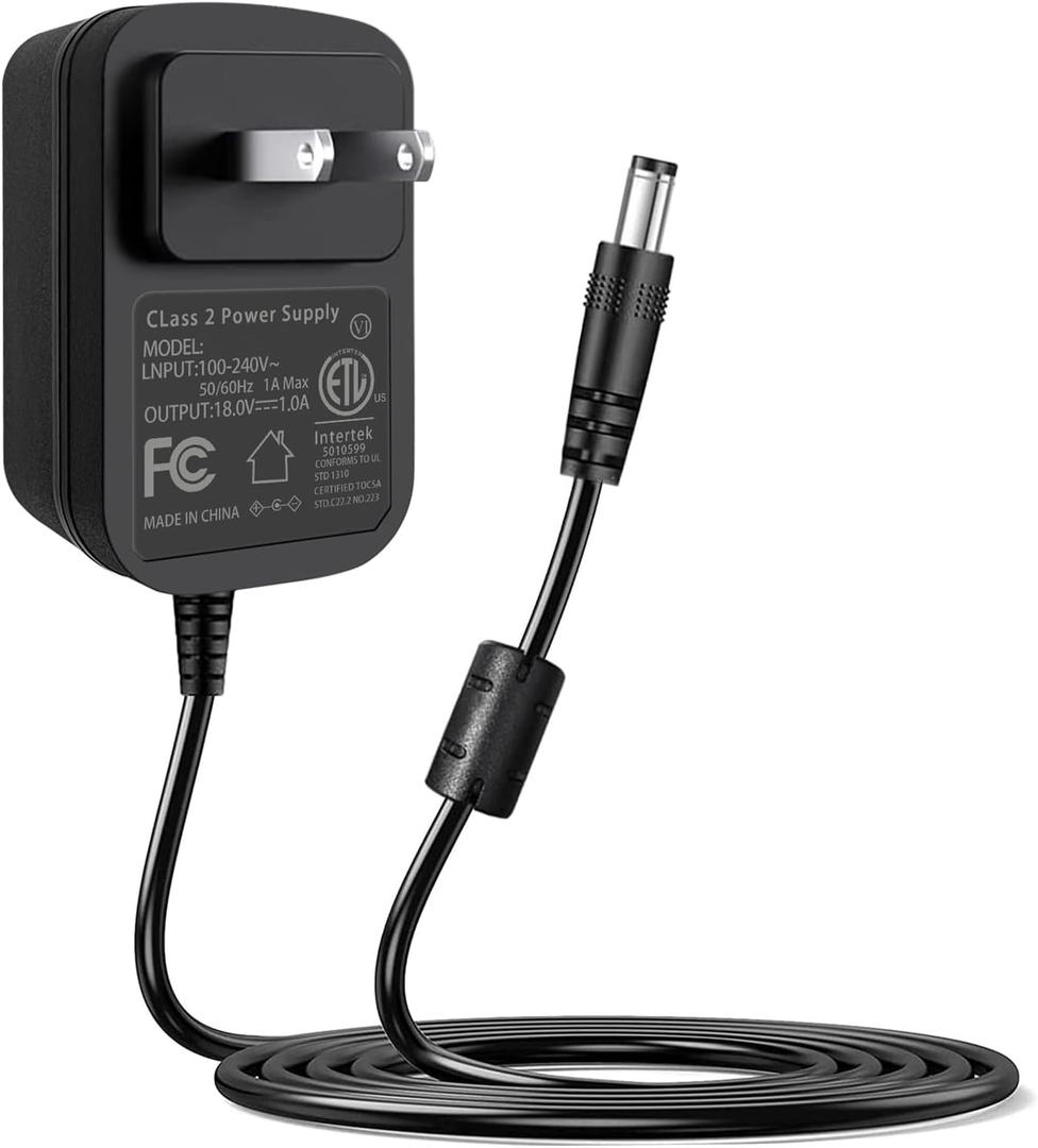 Gonine 18V Power Supply Compatible for Dunlop MXR Guitar Pedal, 18Volt 1A AC Adapter 110-240V AC to DC Center Negative DC Plug for JOYO JP-01 JP-02 Effect Pedal Cord.