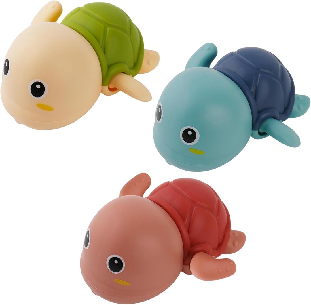 Bath Toys, Bath Toys for Kids Ages 1-3, Swimming Turtle Wind Up Set, Water Play for Baby, Bathtub Time Fun, Infant Toddler Swimming Turtles, 3 Pack