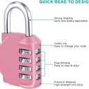 ZHEGE Combination Lock, 4 Digit Combination Padlock Outdoor, School Lock, Gym Locks (Pink)