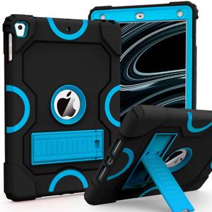 Case for iPad 6th/5th Gen (9.7 Inch, 2018/2017 Model), iPad Air 2 / 1st, iPad Pro 9.7 - Heavy Duty Shockproof Rugged Protective Case - Black+Blue
