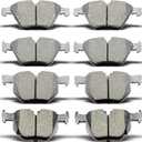 8PCS Front Rear Ceramic Brake Pads Replacement Kit Fit 2007-2008 For BMW 335xi,2007-2013 For BMW 335i,2009-2011 For 335d,2011-2013 For 335is,2013-2015 For X1(D918 D1170)