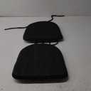 OVOV 14x14 Chair Cushions for Metal Dining Chairs Set of 2 Non Slip Thick Textured Chair Pads for Dining Chairs with Ties and Removable Cover (Black)