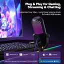 USB Microphone for PC Gaming: Condenser Microphone RGB for Gamer with Stand Mic - Recording Mic for Computer&Laptop with Qiuck Mute - Desk Podcast Mic for Podcast & Singing & Streaming & Youtube Black