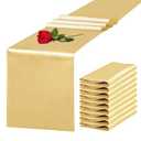 Yblut  Satin Table Runner 12 x 108 Inch Long Light Gold Silk Table Runner for Wedding Party Banquet Birthday Decoration
