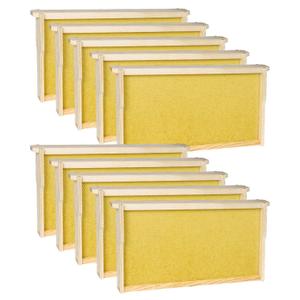 vensovo 10 Pack Bee Frames Deep - Bee Hive Frames and Wax Foundations Yellow Beehive Frams