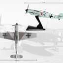 Postage Stamp BF109 Adolf Galland 1/87 Diecast Fighter Jet Model Airplane with Display Stand, Detailed Military Aircraft Model for Collectors