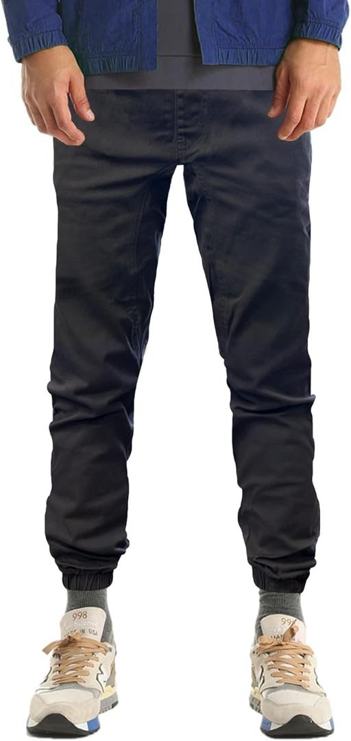 Southpole Boys Twill Jogger Pants in Basic Stretch Twill Fabric (Gray, S)