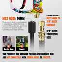 Short Pressure Washer Gun, High Pressure Washer Gun 4000 PSI M22-14mm & 3/8" Connect Car Accessories Car Washing Gun Car Detailing Kit with 5 Spray Nozzle, 1/4" Quick Connector Coupler for Foam Cannon