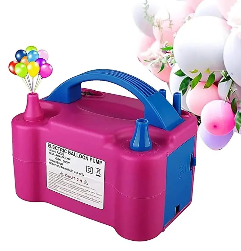 Electric Air Balloon Pump, 600W Portable Dual Nozzle Electric Balloon Inflator with Small Storage Box, Two Operation Modes, for Garland Arch Party Decoration