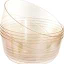 Hioasis 8 Pack Plastic Serving Bowls 128oz Gold Glitter Plastic Bowls Heavy Duty Disposable Serving Bowls for Party Snack & Salad & Candy & Bar Buffet