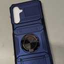 for Samsung Galaxy A26 5G Case with Card Holder 360 Magnetic Rotated Ring Kickstand Heavy Duty Dual Layer Shockproof Hidden Card Slot Protective Cover for Samsung A26 5G, Blue RJ