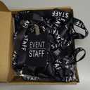 Qilery 50 Set Event Staff Lanyards with PVC Cards Lanyard Pass Staff Cards with Metal Swivel Hook for Concert Event Party Organizer Conference Party Office Supplies(Black)