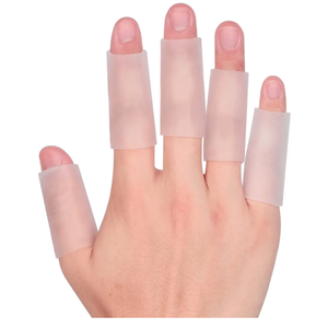 20 PCS Gel Finger Sleeve Protectors - Silicone Finger Sleeves Cushions and Protects - Finger Cots Bandages Provide Relief for Finger Cracking, Corns, Blisters and Calluses Protect (Clear)