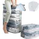 TAILI Vacuum Storage Bags 4 Pack, Jumbo Cube (31x40x15 Inch), Extra Large Vacuum Seal Bags for Clothing, Comforters, Blankets, Pillow, Bedding, Sweater, Closet Organizers, Space Saving, Cream