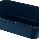 2 Pack Extra Large Dog Litter Box Pan Tray (ABS Material), Low Entry Jumbo Senior Litter Boxes for Multiple Kitten Big Cats, Pet Safe Indoor Dog Potty (Dark Blue, 20" L x 15" W)