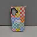 Longlayss Compatible with iPhone 17 Case（6.3"） with Cute Colorful Checkered Pattern, Shockproof Slim TPU and Hard PC Protective Phone Case for Women Girl Men - Colorful 4