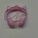Kids Headphones, Safe 85db Volume Control Light Up Cat Ear Headphones for iPad Fire Tablet Kindle, On-Ear LED Children Headphones for School Learning Travel - Purple/Pink